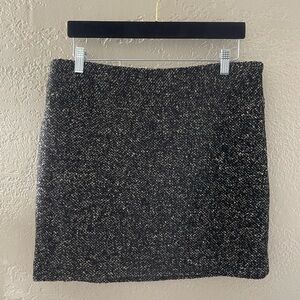 Calvin Klein Women’s Y2K Tweed Black and Cream‎ Mini Skirt Side ZipperSize 10